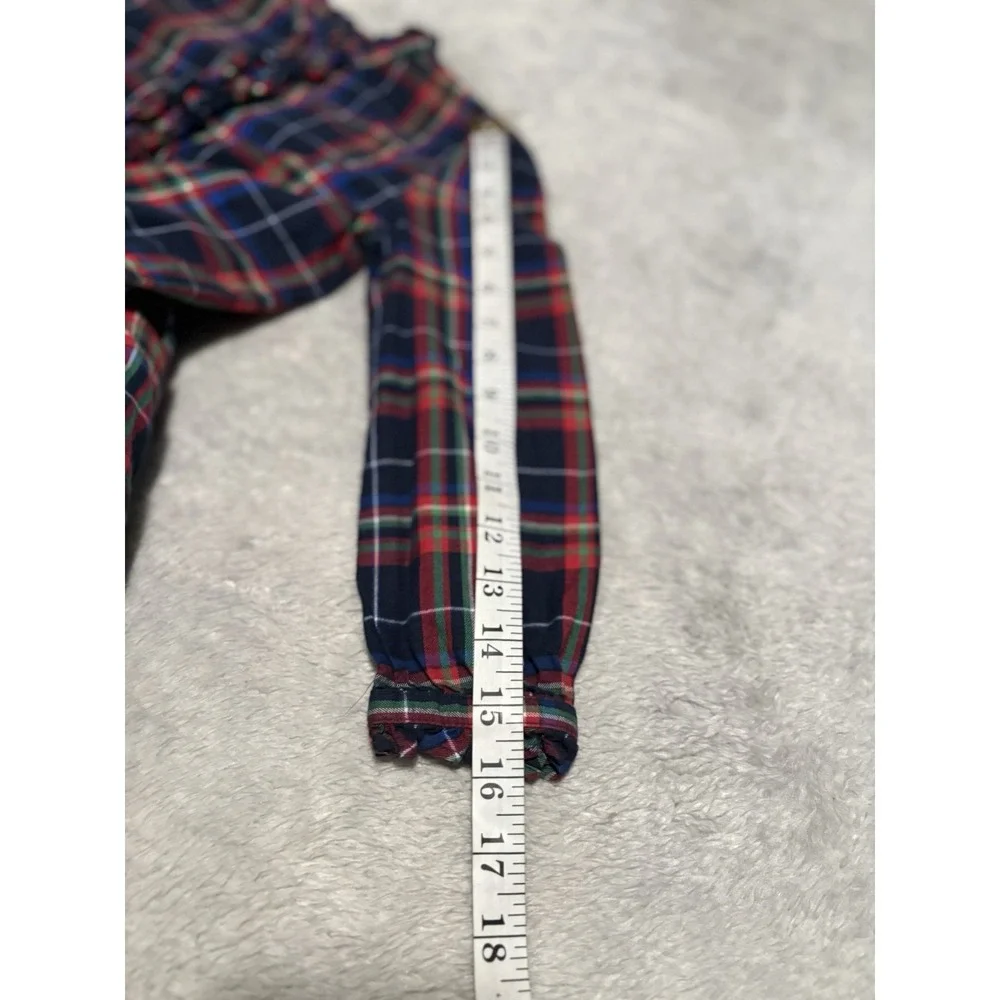 Ralph Lauren Plaid Girls 6 Drop Waist Dress‎ Multicolor Long Sleeve Cotton